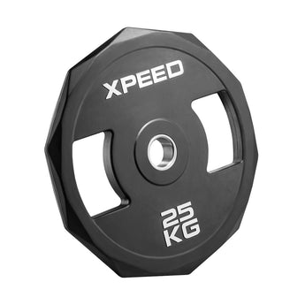 A 25kg rubber olympic weight plate from Xpeed