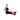 A woman in a black sports bra and leggings sits on a white studio floor, using a bright pink resistance band.