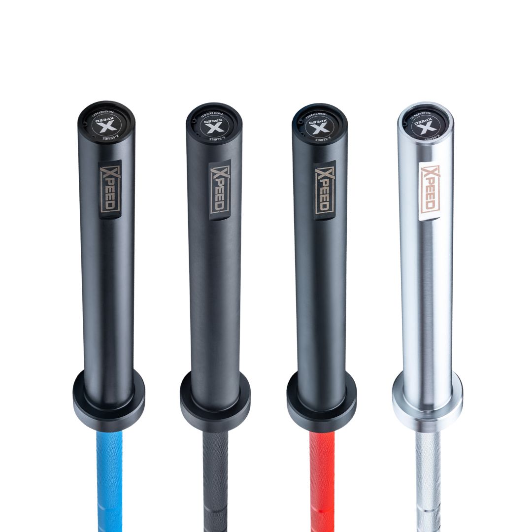 The coloured range of x series barbells